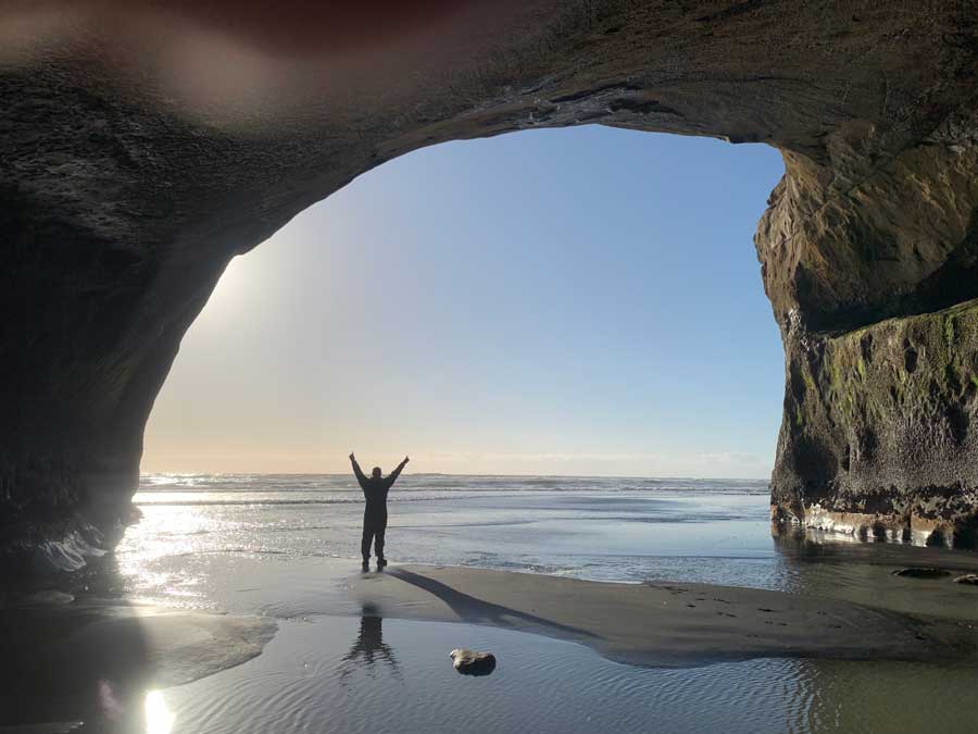 Sea Cave, Taranaki coast, North Island, New Zealand